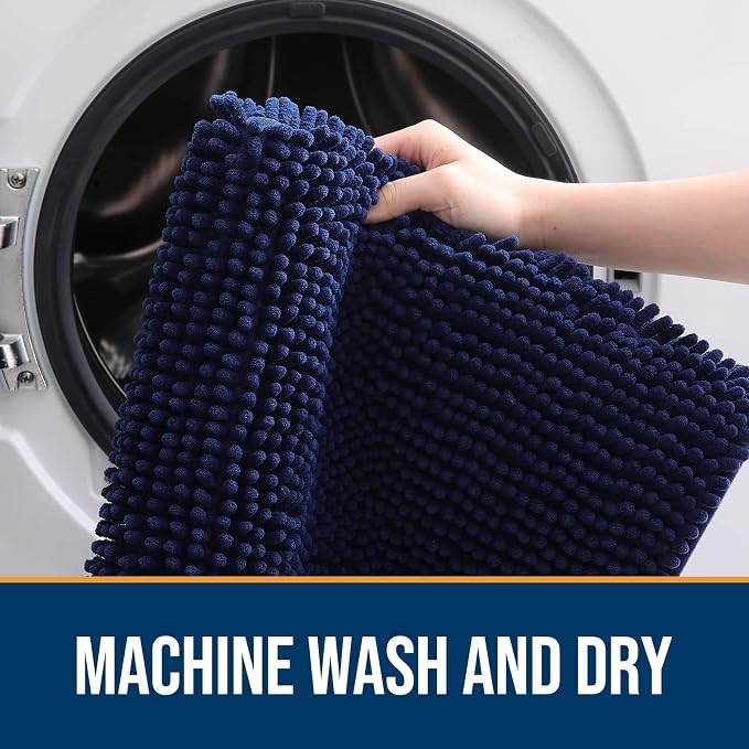 OLANLY Dog Door Mat for Muddy Paws 44x24, Super Absorbent Chenille Mud Mat | - Image 5