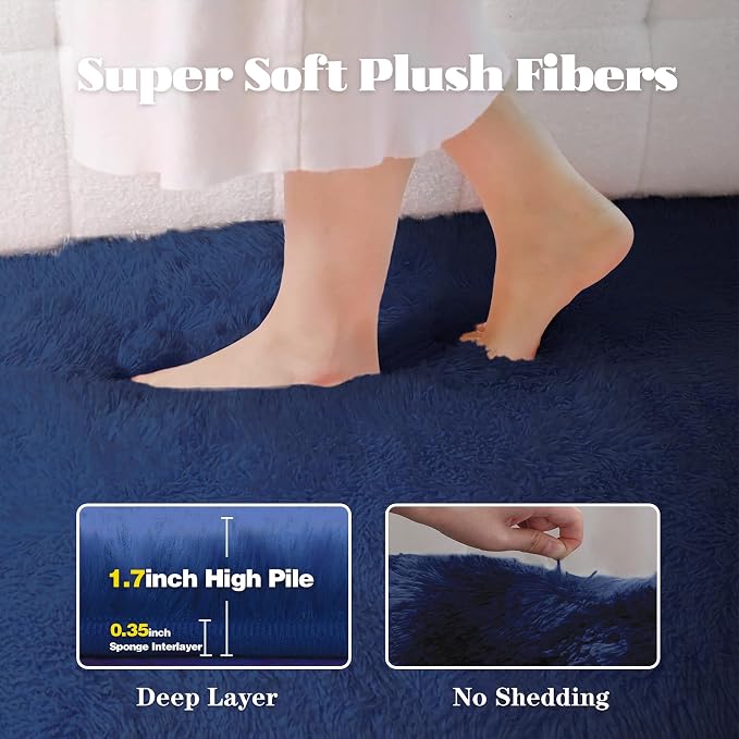 5x7 Area Rug for Living Room: Fluffy Shag Soft Washable Rugs Fuzzy Plush Indoor - Image 3
