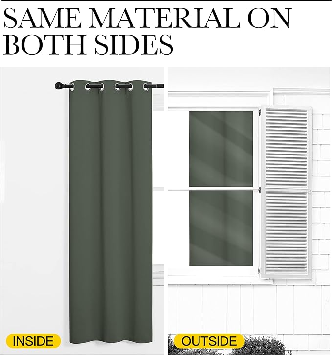 NICETOWN Dark Mallard Blackout Curtain Panels - Image 6