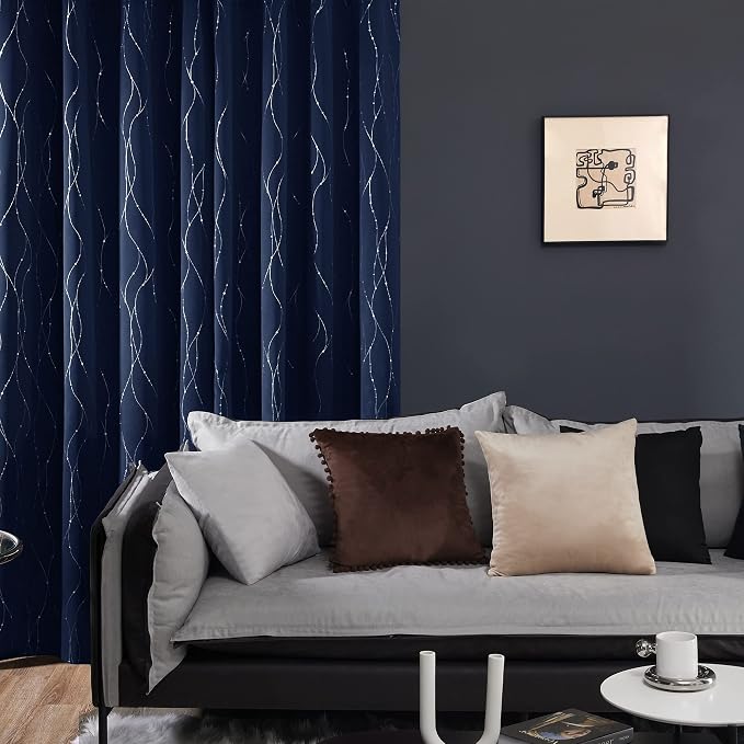 Deconovo Navy Blue Curtains, 38 x 72 Inch, Thermal Insulated Soundproof Privacy - Image 4