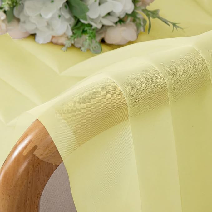 Simplebrand Light Yellow Sheer Curtains 96 Inches Long, Light Filtering Rod - Image 6