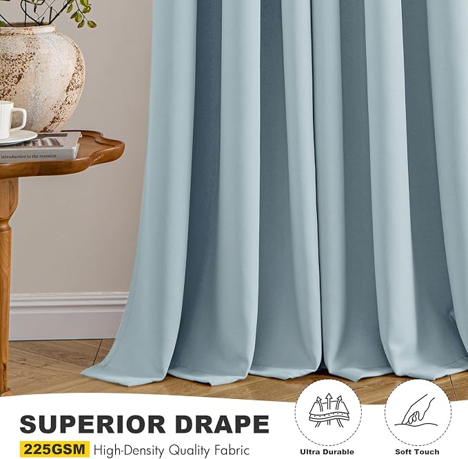 MIULEE Blackout Curtains for Bedroom 2 Panels 40 x 45 Inch Long Slate Blue | - Image 5
