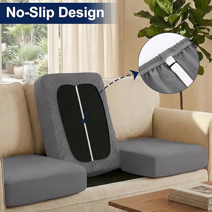 Smiry Waterproof Patio Cushion Covers, Stretch Outdoor Furniture Covers | Couch - Image 4