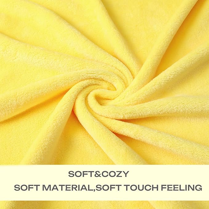 JIAHANNHA Fleece Blanket Twin Size Yellow 60 by 80 Inches Throw Blankets - Image 4