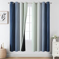 Estelar Textiler Navy Blue and Sage Green Ombre Blackout Curtains 72 Inch by ESTELARTEXTILER