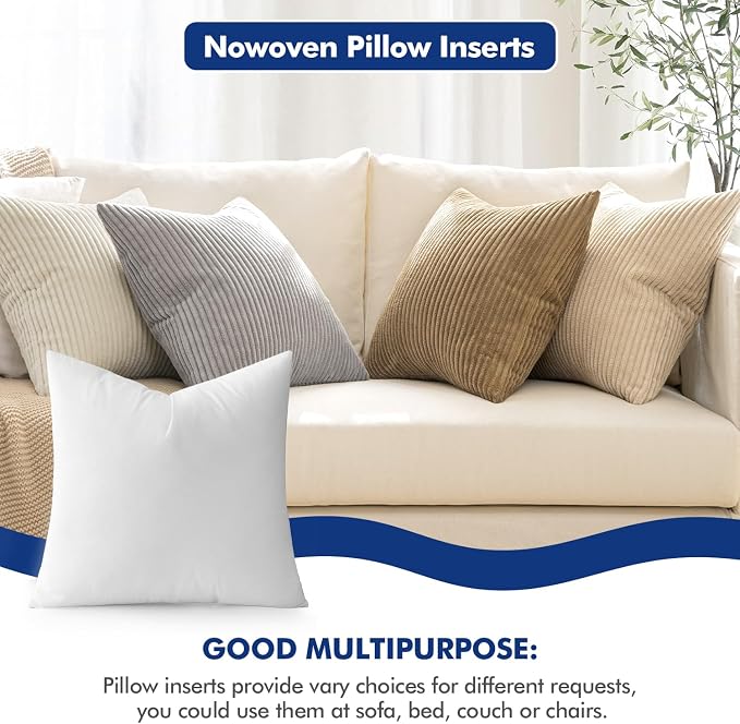 MIULEE Pillow Insert 24x24 Inch Decorative Square Throw Pillow Inserts | - Image 4