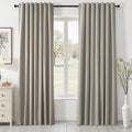 Topfinel 90 Inches Linen Curtains 100% Blackout Curtain by Topfinel