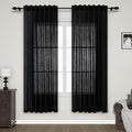 Nanspring Black Semi Sheer Linen Curtains 72 inch Length by Nanspring