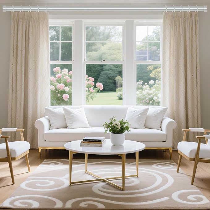 VOIIY Silver Curtain Rods for Windows 66 to 120 Inch, Size:36-120 Inch - Image 2