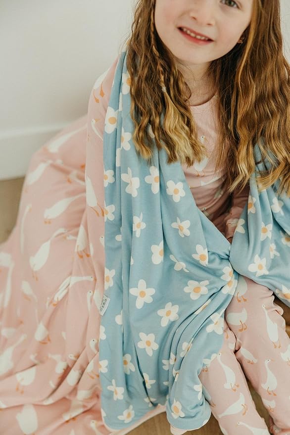 Copper Pearl Jumbo 3-Layer Baby Blanket: Soft Baby Quilts for Boys and Girls | Breathable, Cozy, Toddler Blanket | Baby Quilt for Newborns | 46x46 Premium Polyester/Rayon | Goosie