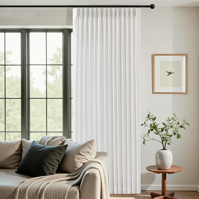 IVAPUPU Snow White Pinch Pleated 84 Inch Curtains - Image 5