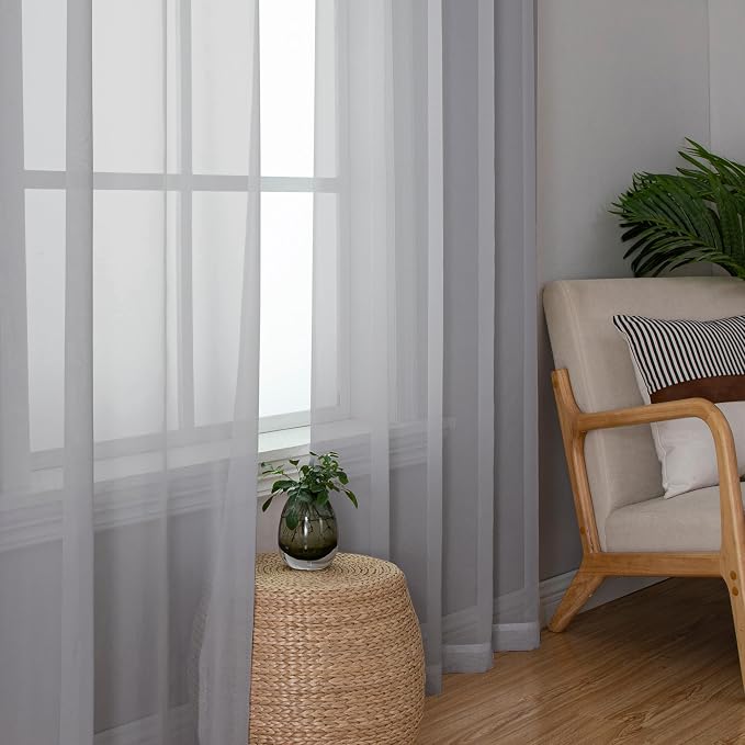 OWENIE Sheer Curtains 63 inch Length - Image 3