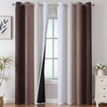 Brown and Greyish White Blackout Curtains 52Wx96L 2 Panels | Ombre Curtains by ESTELARTEXTILER