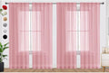 SpaceDresser Sheer Blush Curtains 4 Panels Rod Pocket Semi-Sheer Curtain 63 by SpaceDresser