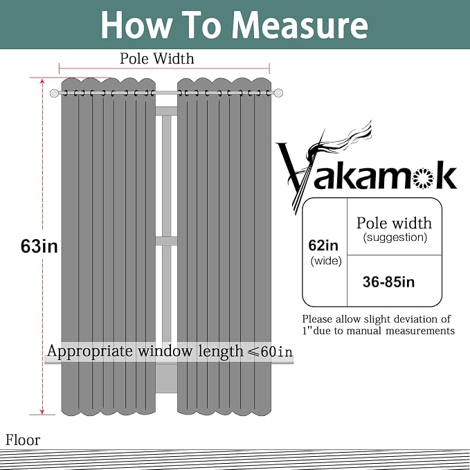 Yakamok Room Darkening Curtains 62x63 inch Length Purple-Living Room | 2 panels - Image 7