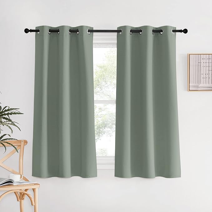 NICETOWN Bedroom Curtain Panels Blackout Draperies, 1 Pair, 34 by 60 inches by NICETOWN