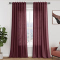 Nanspring Burgundy Linen 112 Inch Curtains by Nanspring