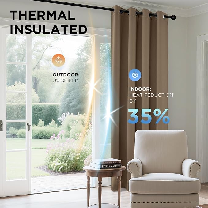 Joydeco Blackout Curtains 90 Inch Length 2 Panels Set, Thermal Insulated Long - Image 4