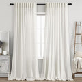 Nanspring Extra Long Beige White Curtains 108 Inch Length 2 Panels Set by Nanspring
