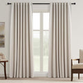 Topfinel Custom Drapery 92 Inch Long Blackout 2 Panels Neutral Linen Blackout by Topfinel