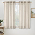 MIULEE Cream Linen Curtains 63 Inch Length 2 Panels by MIULEE