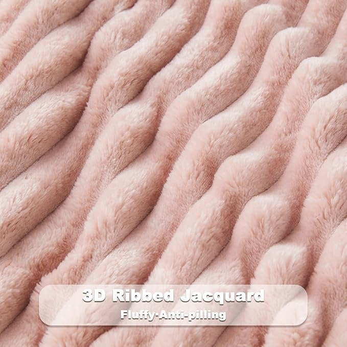 NEWCOSPLAY Fleece Ribbed Cozy King Blanket - Image 5