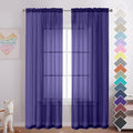 OVZME 2 Pieces Sheer Curtains 96 Length Window Treatments, Voile Drapes Light by OVZME