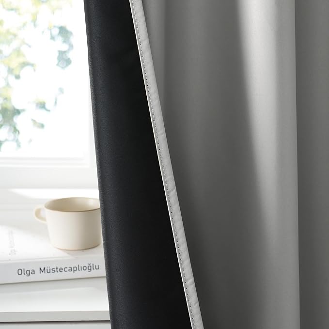 RYB HOME 100% Blackout Bathroom Curtains Over Sink 30 inches Long, Heat & UV - Image 4