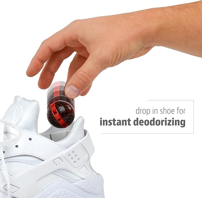 Sneaker Balls Odor-Fighting Shoe Fresheners, Eliminates Unpleasant Smells, Perfect For Sneakers, Gym Bags, Gear Bags, Drawers, Lockers, And More!, Happy, 2 Pack