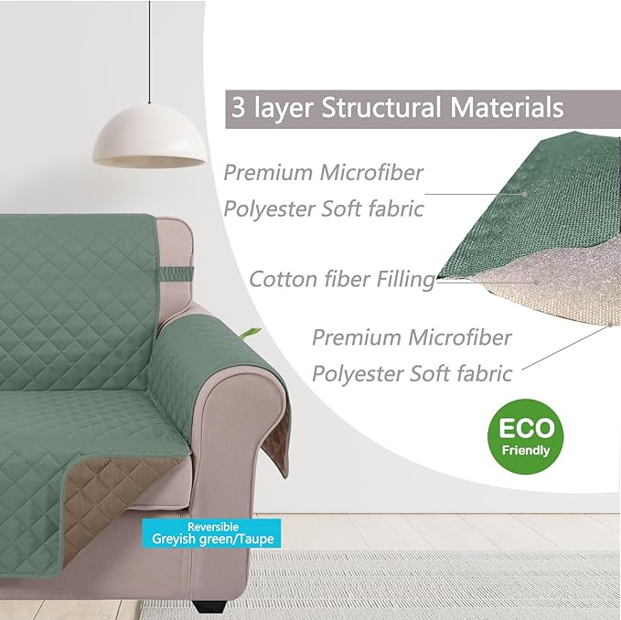 U-NICE HOME 4 Seater Sofa Cover 91''Large Couch Cover, Pet Friendly, Elastic - Image 4