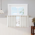 Nanspring Cream Linen Cafe Curtains 24 Inch Length Light Filtering Semi Sheer by Nanspring