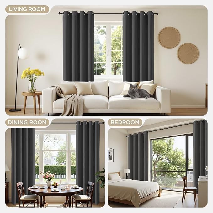 Joydeco Blackout Curtains 72 Inches Long 2 Panels Set, Thermal Insulated Long - Image 4