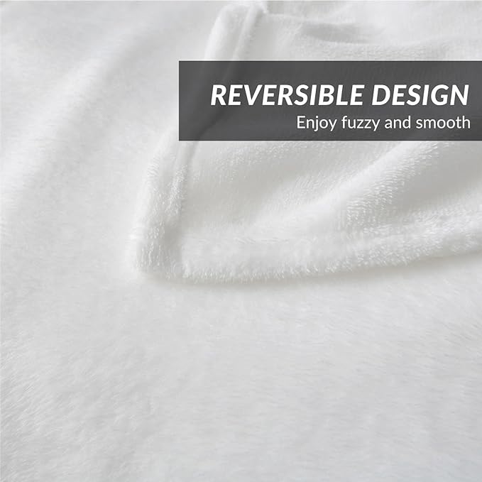 Bedsure GentleSoft White Fleece Throw Blanket - Image 5