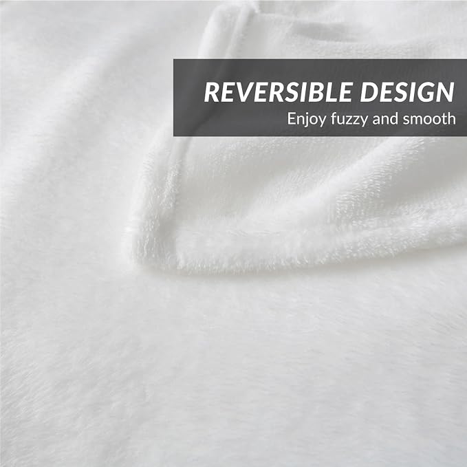 Bedsure GentleSoft Fleece Blanket Twin Size White - Image 4