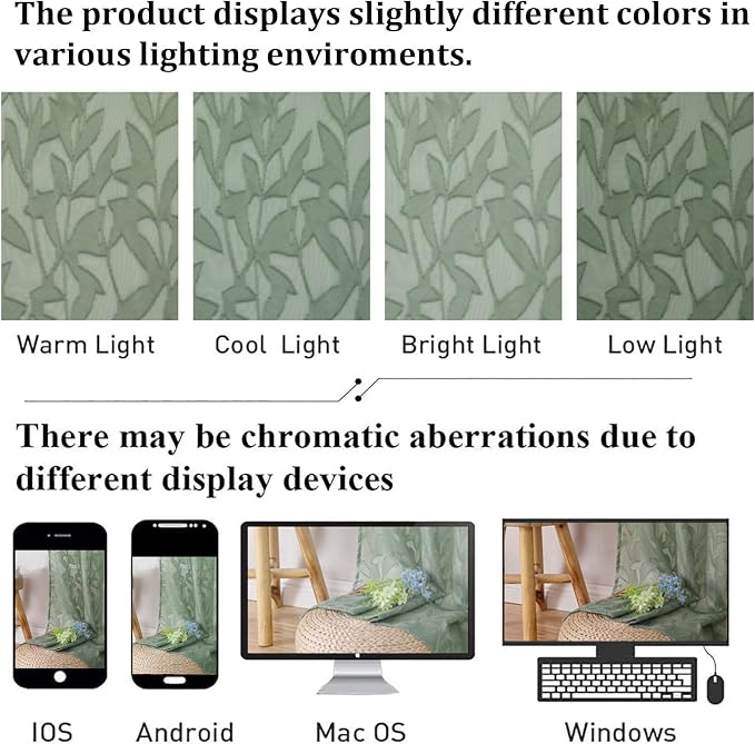 Lecloud Leia Sage Green Sheer Valances - Image 7