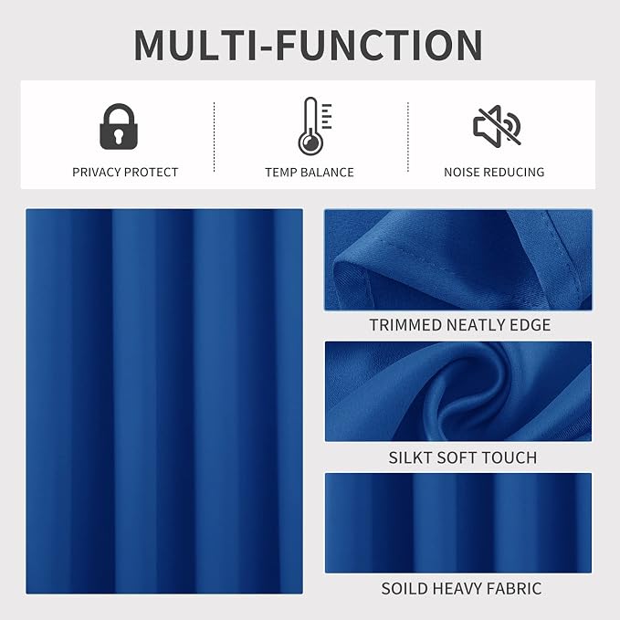 Joydeco Blackout Curtains 95 Inches Long 1 Panel, Thermal Insulated Long - Image 3