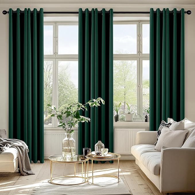 MIULEE Blackout Curtains for Bedroom 2 Panel 40 x 72 Inch Long Hunter Green | - Image 6
