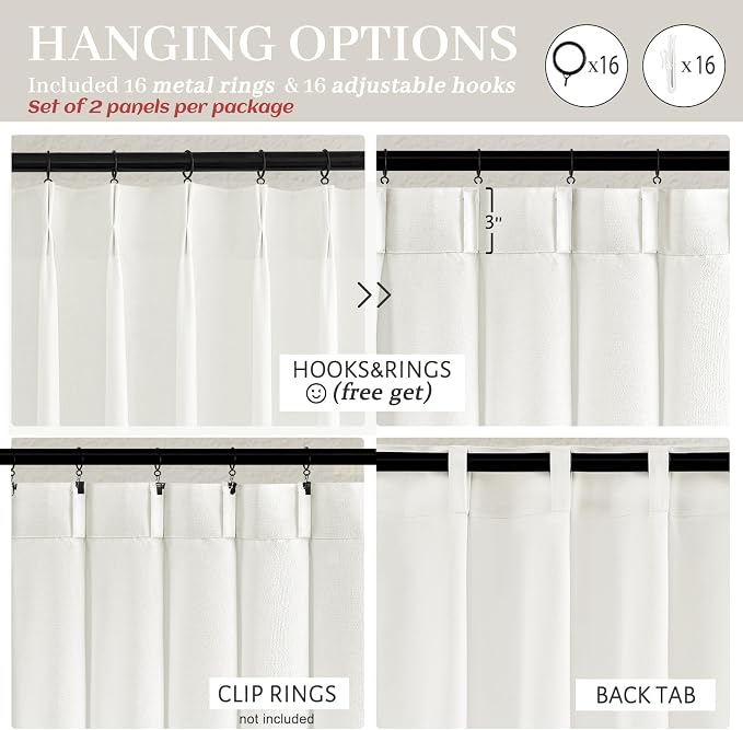 Pinch Pleated Solid White Sheer Curtains 96 Inches Long - Image 5