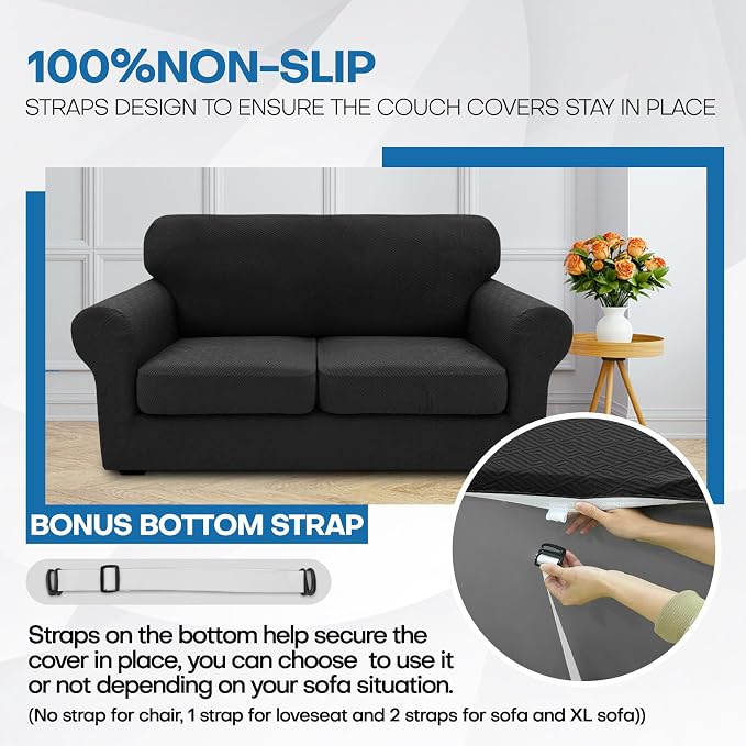 XINEAGE 2026 New 4 Pieces Extra Large Couch Covers - Image 4
