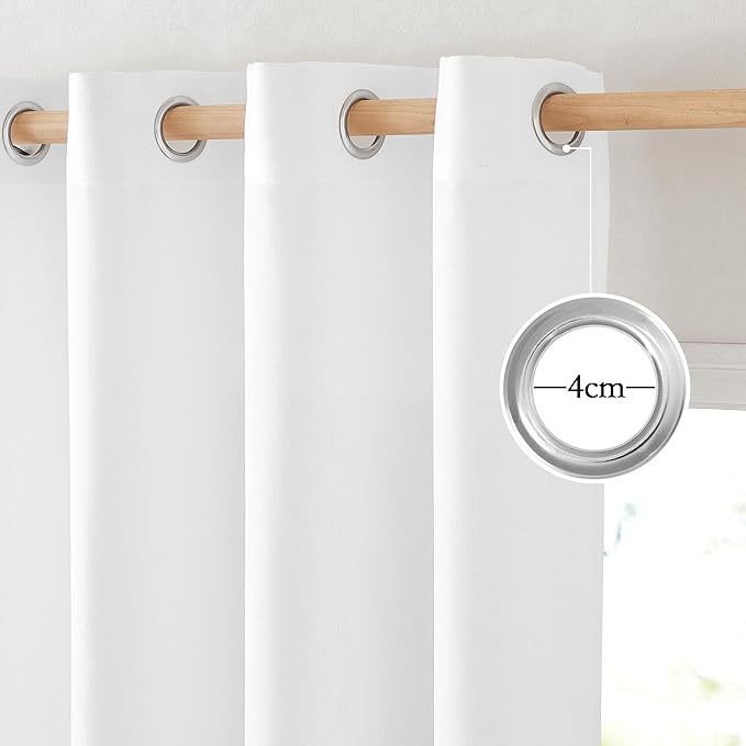 NICETOWN White Linen Curtains 102 inches Long - Image 2