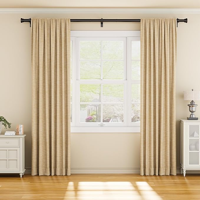 YaFex Curtain Rods 2 Pack 32-118 Inch, Heavy Duty 1 Inch Curtain Rod, Modern - Image 2