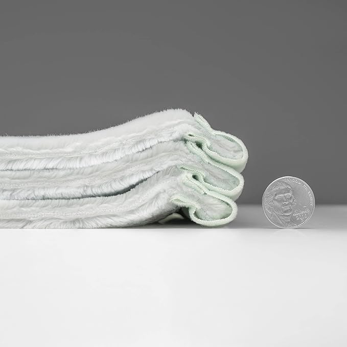 Mellowdy Extra Thick Hearty Plush Flannel Blanket (Pale Mint, 60x80) - 500GSM Twin Size Warm Blanket for Winter, Fall | Soft, Fluffy, Cuddly, Perfect for Bed, Oversized Throw for Couch, Sofa