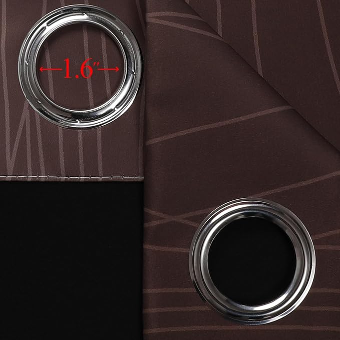 Brown and Greyish White Blackout Curtains 52Wx36L 2 Panels | Ombre Curtains - Image 7