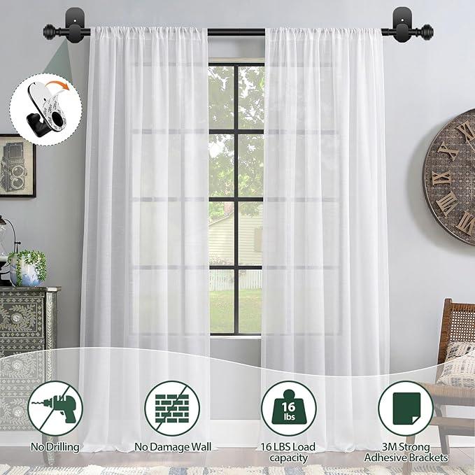 KAMANINA Curtain Rods No Drilling - Image 6