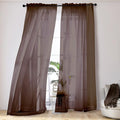 OVZME Brown Sheer Curtains 108 Inches Long, Light Filtering Semi Transparent by OVZME