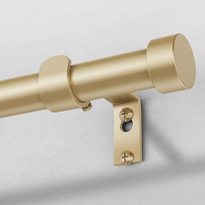 Gold Curtain Rods for Windows 36 to 240 Inch, Size:36-240 Inch by VOIIYCurtainRods