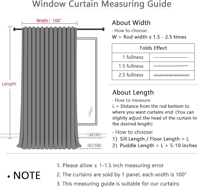MYSKY HOME Country Curtains for Sliding Glass Door, Back Tab Semi Sheer Curtain - Image 6