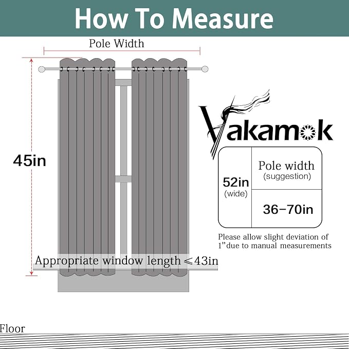 Yakamok Dark Gray 100% Blackout Curtains, Energy Saving Thermal Insulated 2 - Image 8