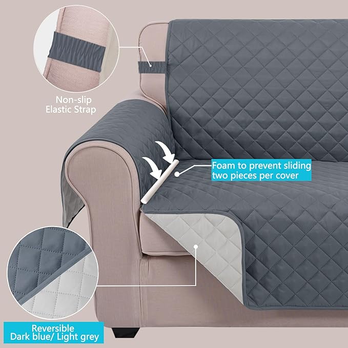 U-NICE HOME Recliner Chair Covers Reversible Quilted Water Repellent Pet - Image 3