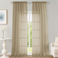 OWENIE Sheer Taupe Curtains 108 Inches Long by OWENIE
